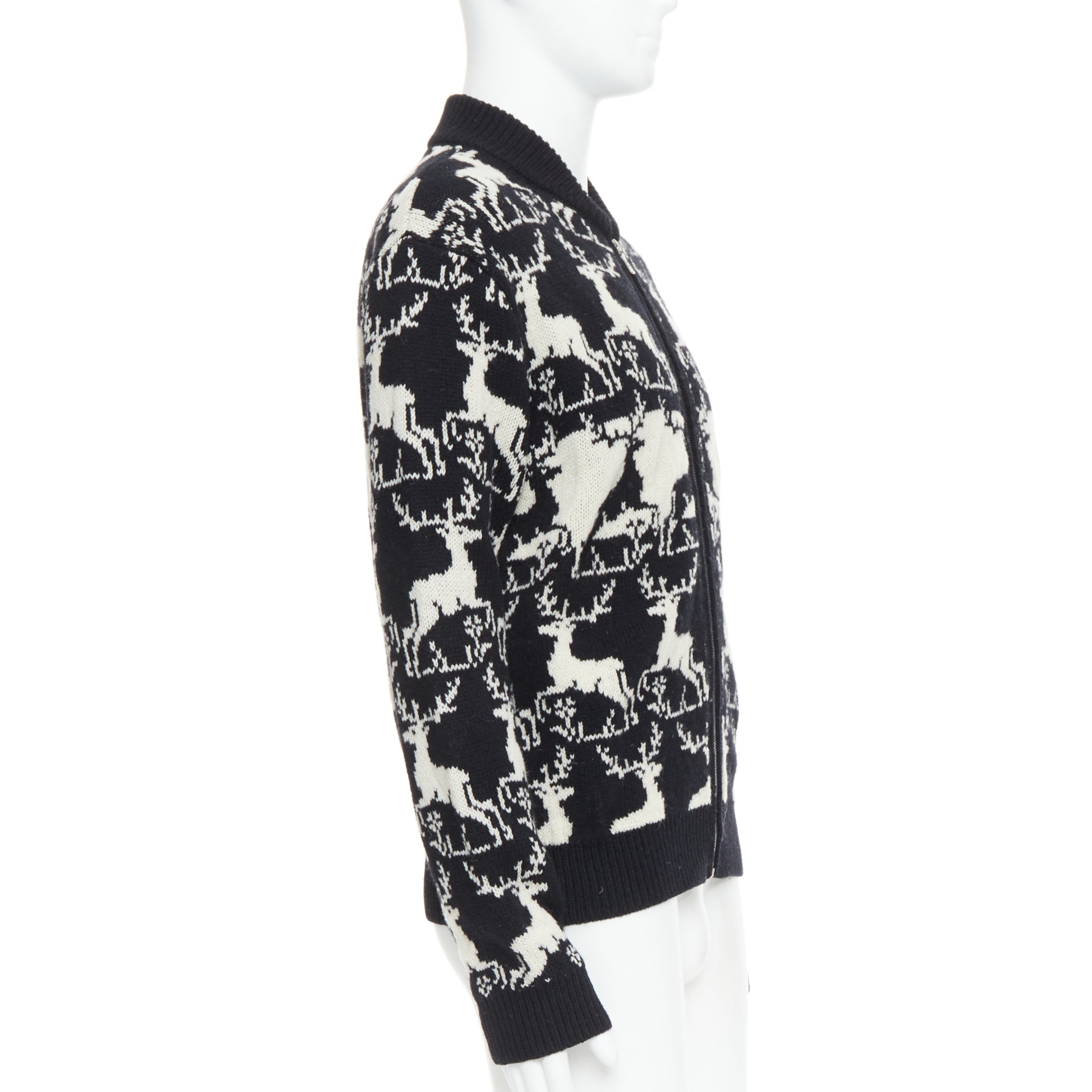 Dries Van Noten Reindeer Intarsia Jacket - Side view