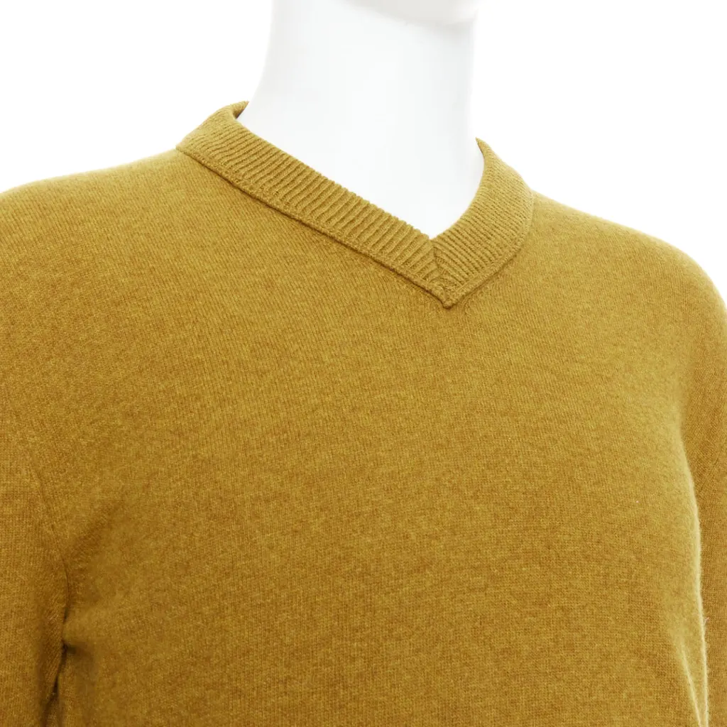 Jil Sander V Neck Sweater Yellow Very good - Back View