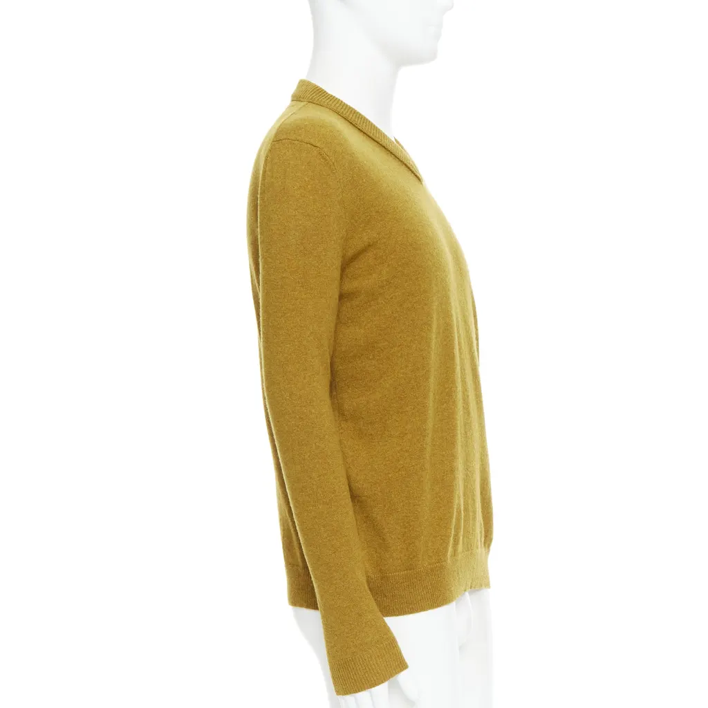 Jil Sander V Neck Sweater Yellow Very good - Model View