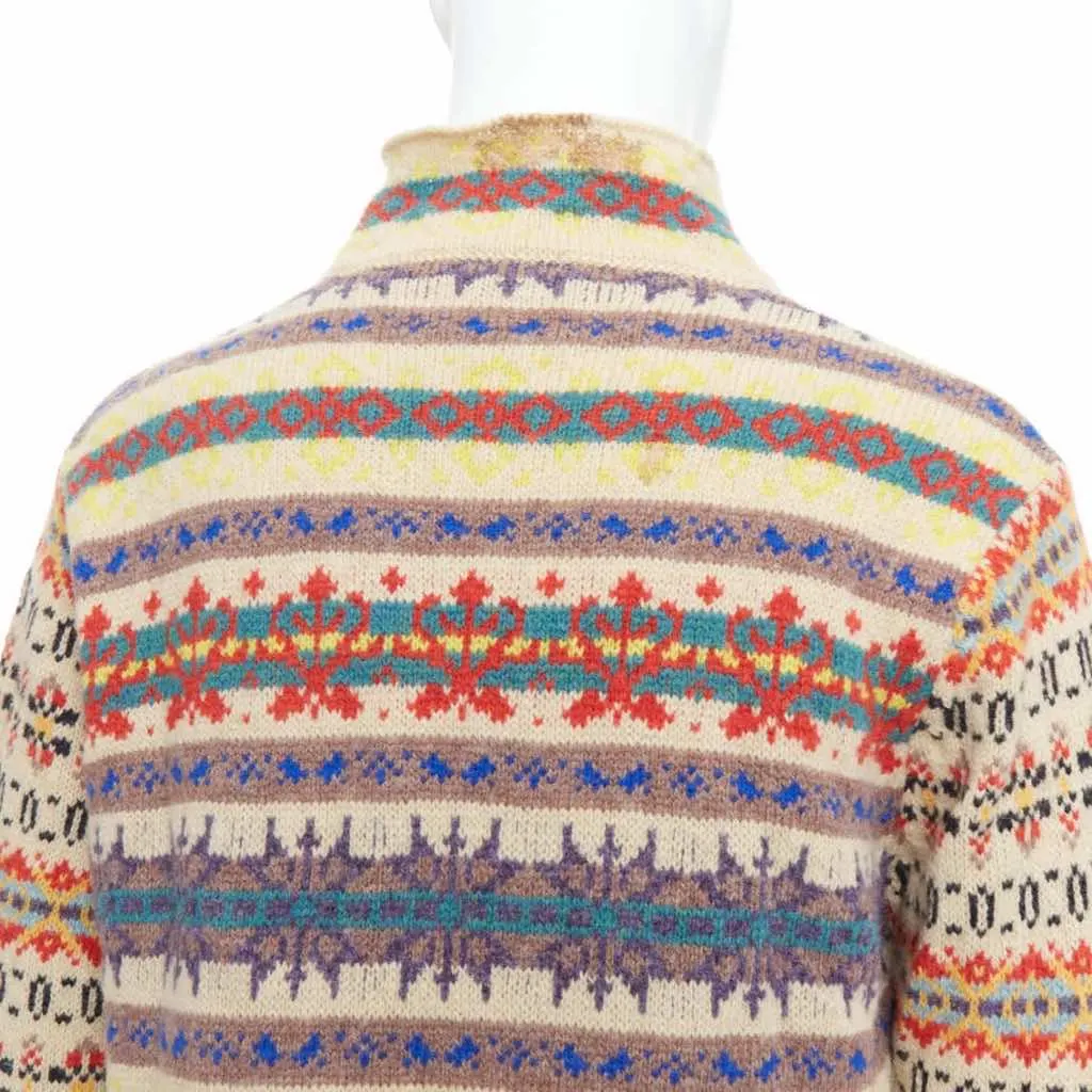 Dries Van Noten Striped Fairisle Sweater MultiColor Wool Good - Back View