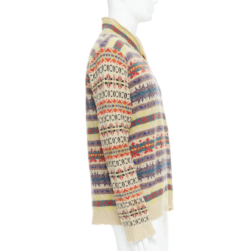 Dries Van Noten Striped Fairisle Sweater MultiColor Wool Good - Model View