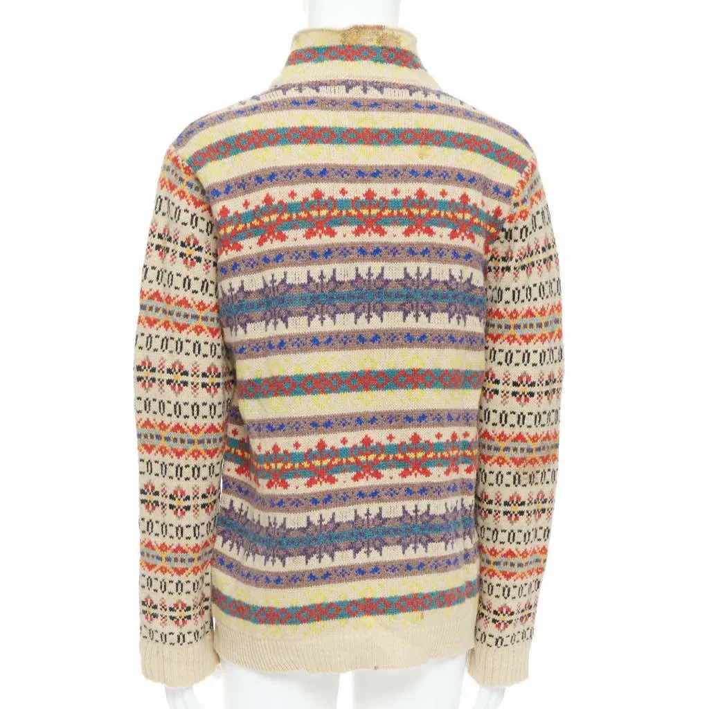 Dries Van Noten Striped Fairisle Sweater MultiColor Wool Good - Box View