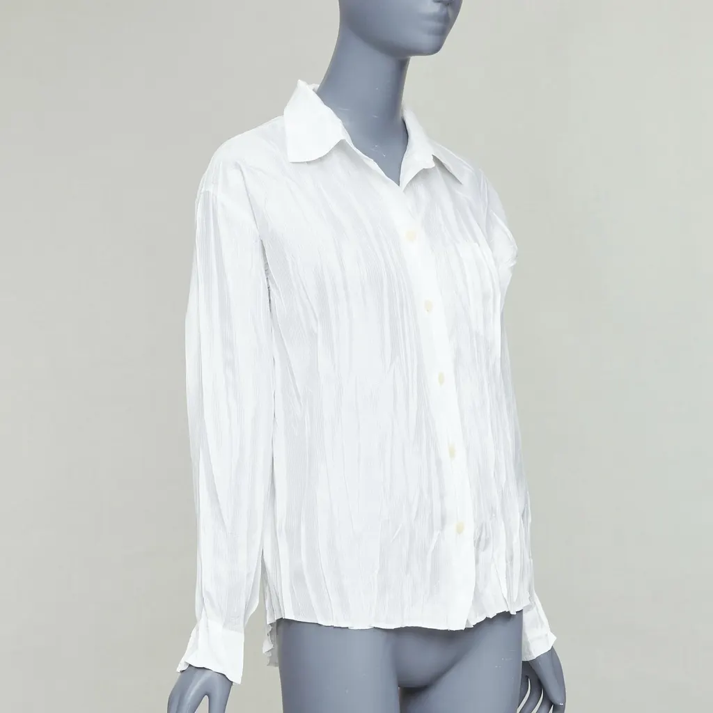 Issey Miyake Plisse Pocket Shirt White Polyester Very good - Inside View