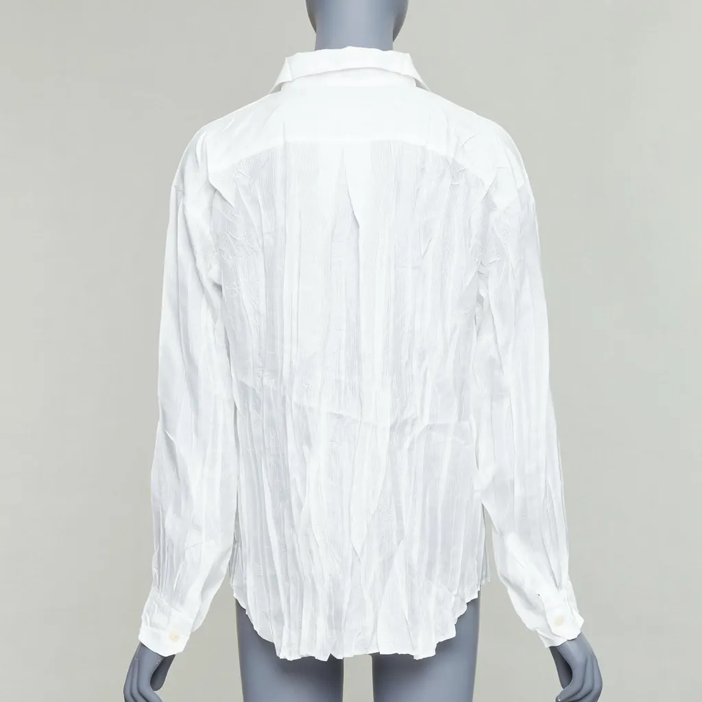 Issey Miyake Plisse Pocket Shirt White Polyester Very good - Box View