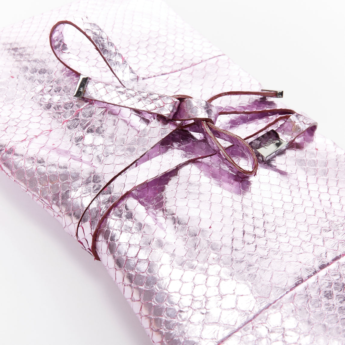 Yves Saint Laurent Purple Wraparound Clutch - Detail 2