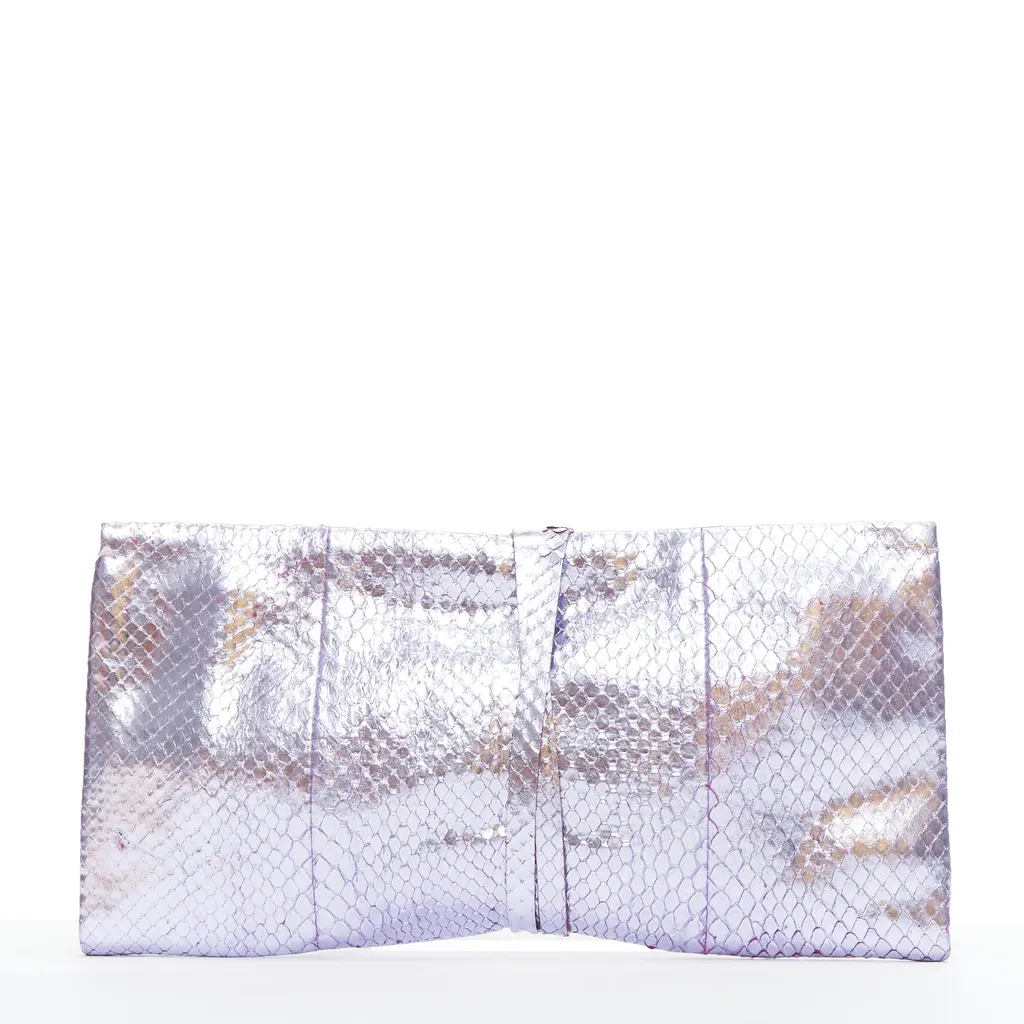 Yves Saint Laurent Marble Box Clutch Purple Leather Fair - Model View