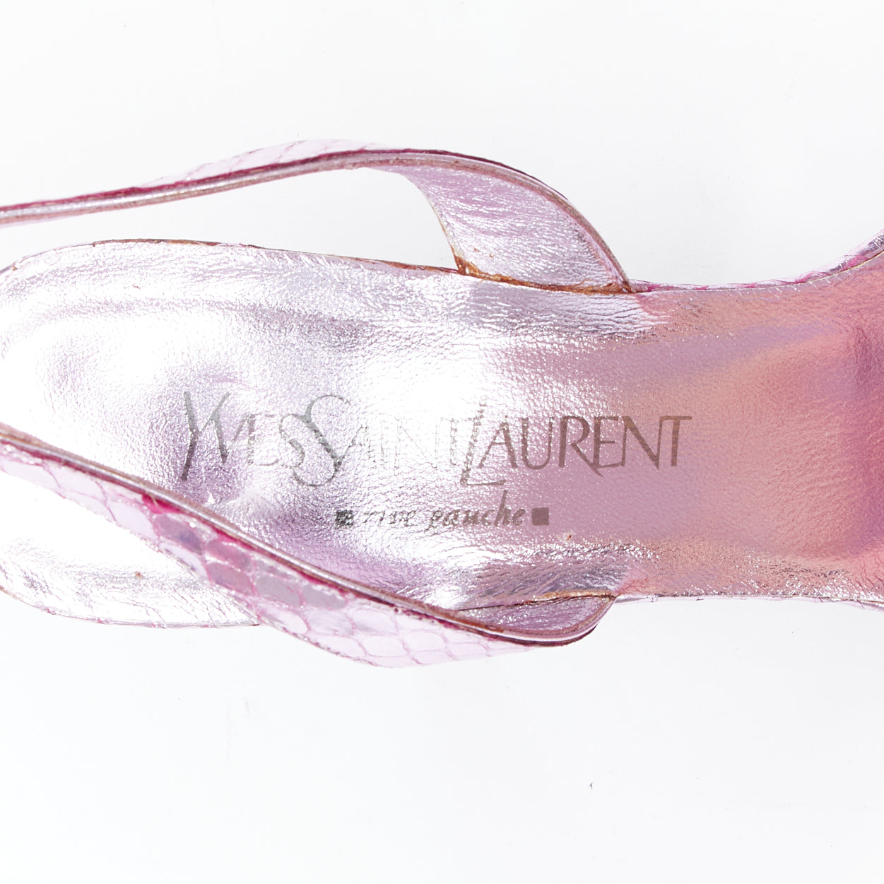 Yves Saint Laurent Metallic Sling Heels - Image 11