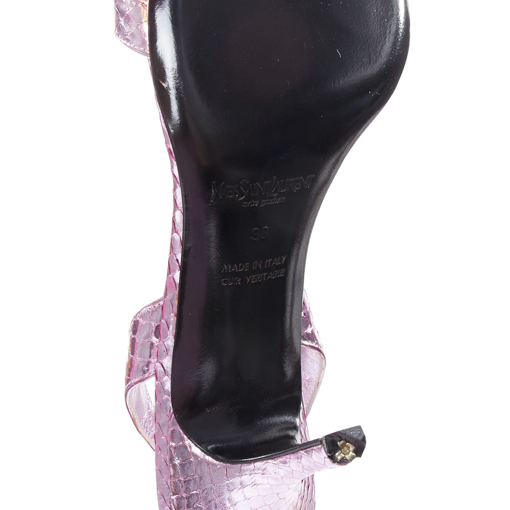 Yves Saint Laurent Metallic Sling Heels - Image 12