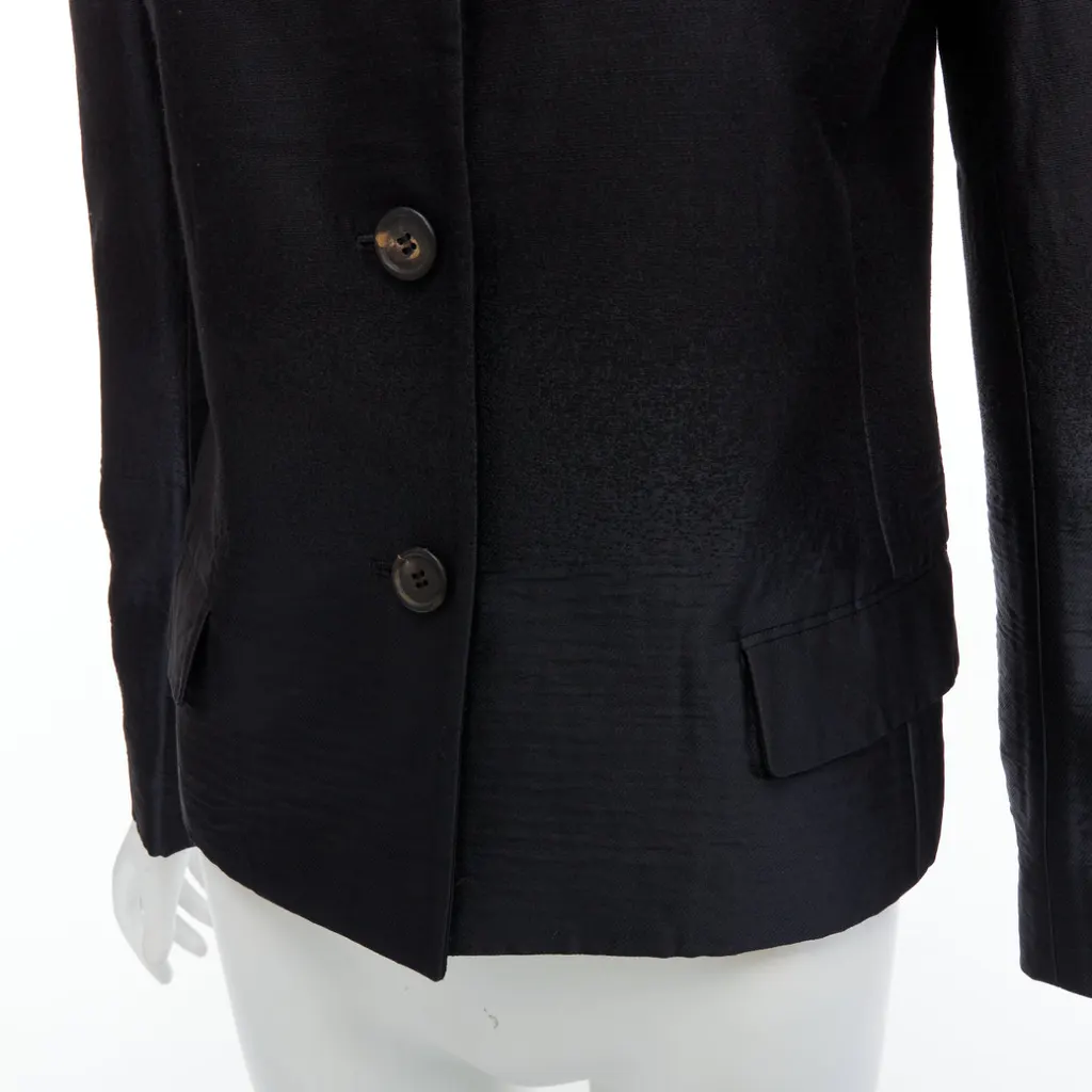 Prada Black Degrade Blazer Black Wool Never worn - Back View