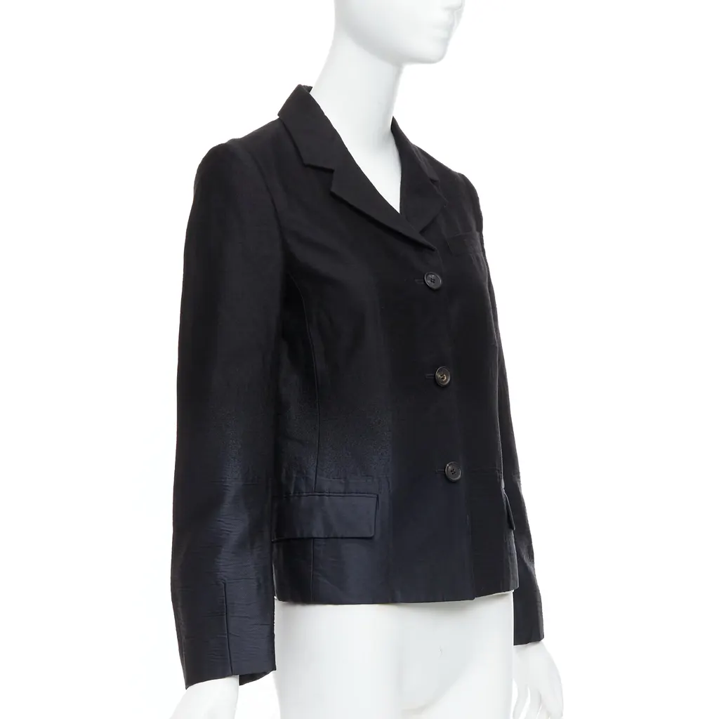 Prada Black Degrade Blazer Black Wool Never worn - Inside View