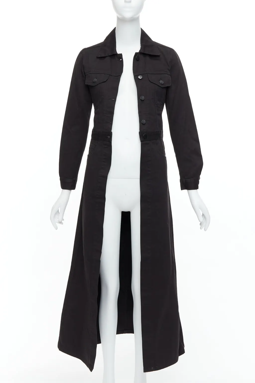 Maison Martin Margiela Carpenter Midi Dress Black Cotton Good - Back View