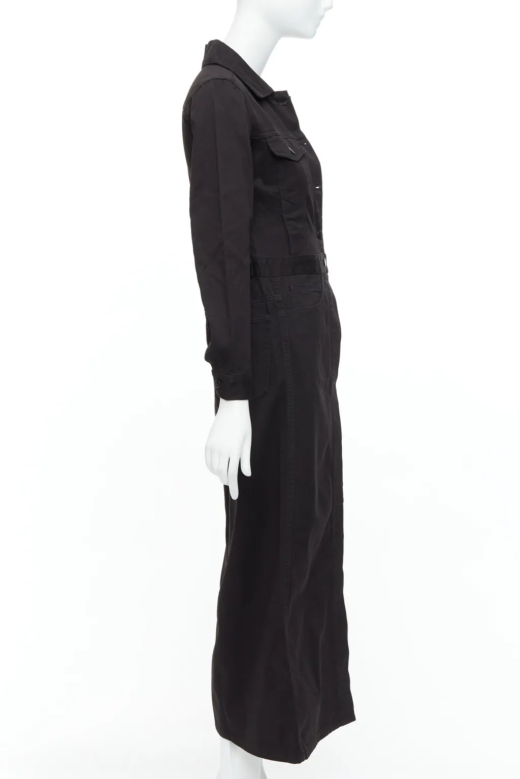 Maison Martin Margiela Carpenter Midi Dress Black Cotton Good - Model View