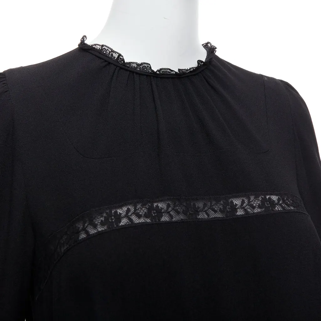 Prada Lace Fit Dress Black Acetate Good - Back View