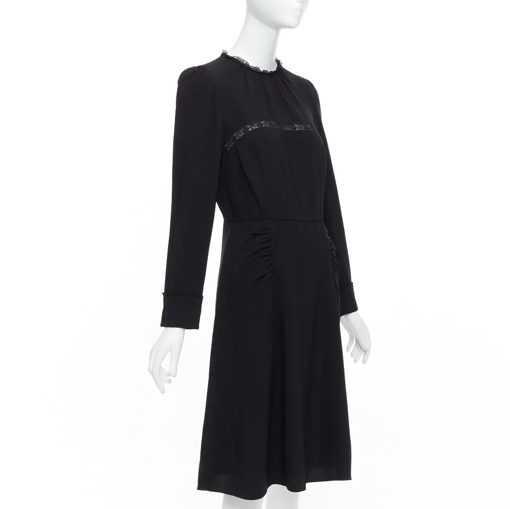 Prada Lace Fit Dress Black Acetate Good - Inside View