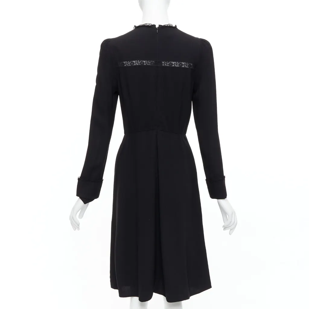 Prada Lace Fit Dress Black Acetate Good - Box View