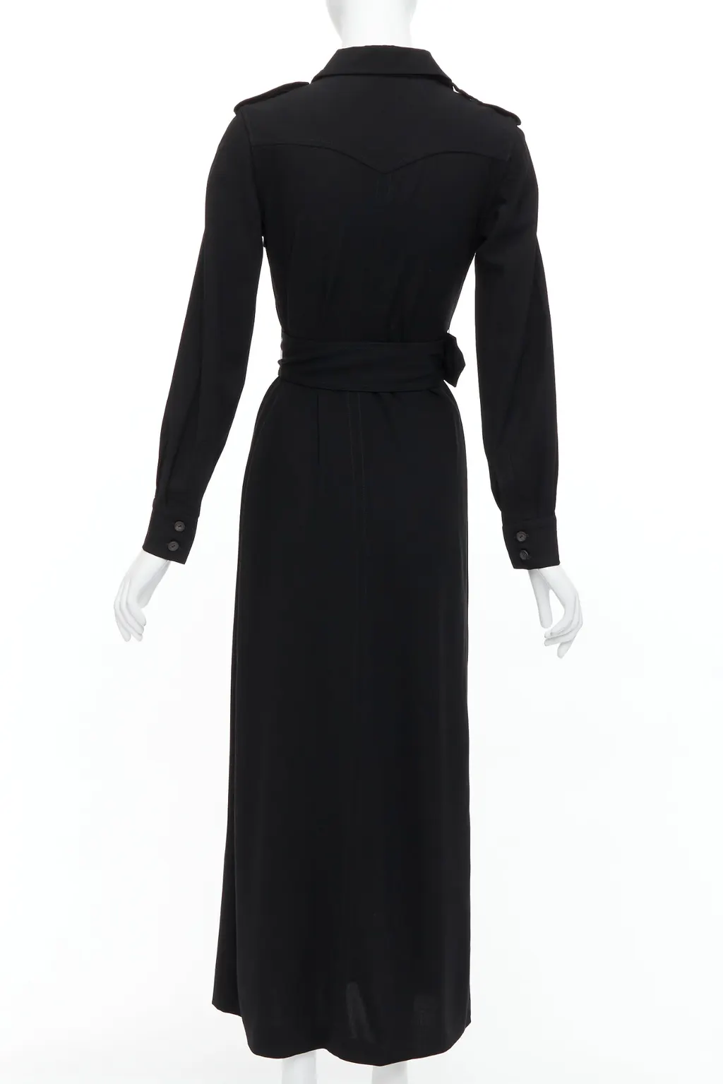 Gucci Military Safari Dress Black Wool Fair - Box View