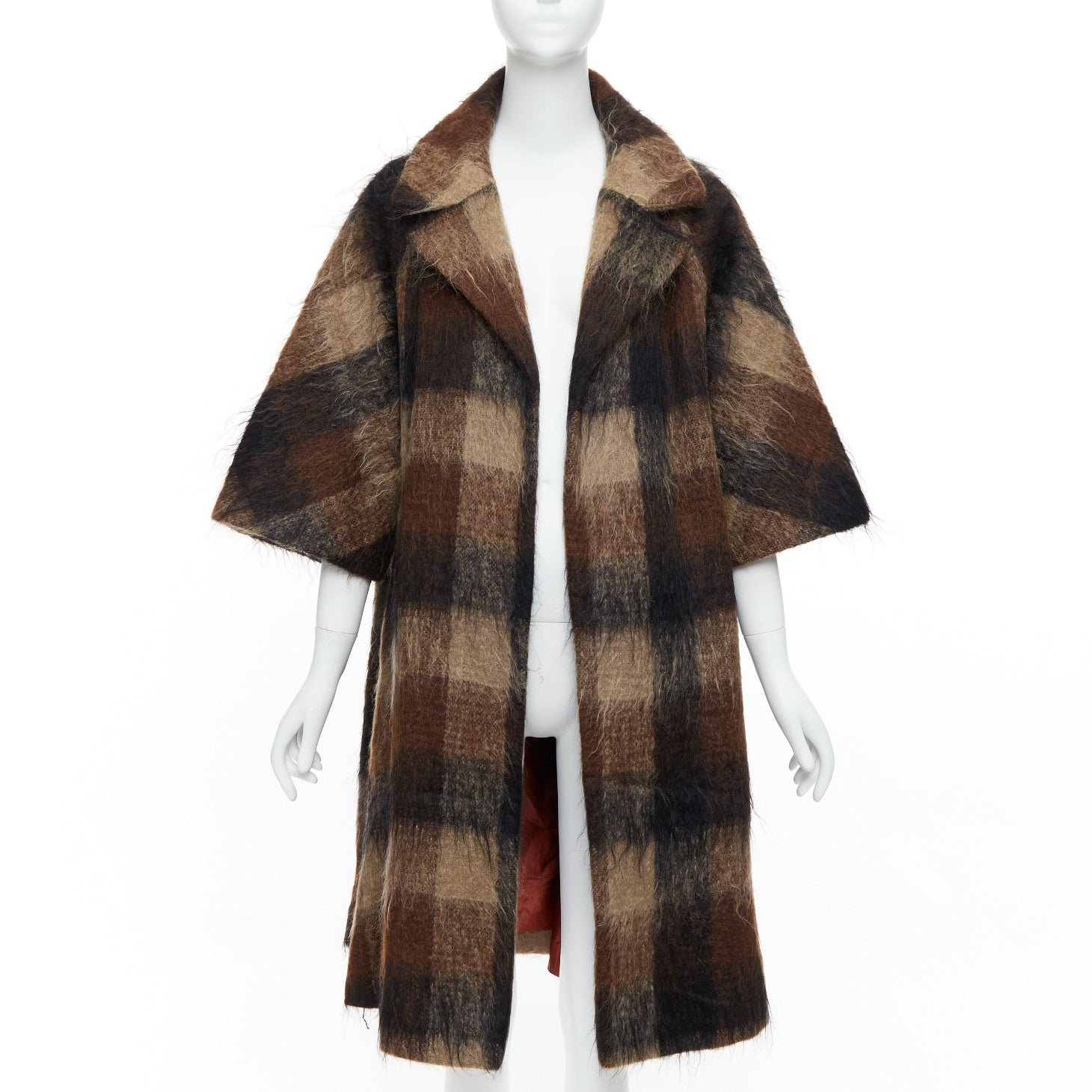 Lilli Ann Brown Checked Overcoat - Image 6