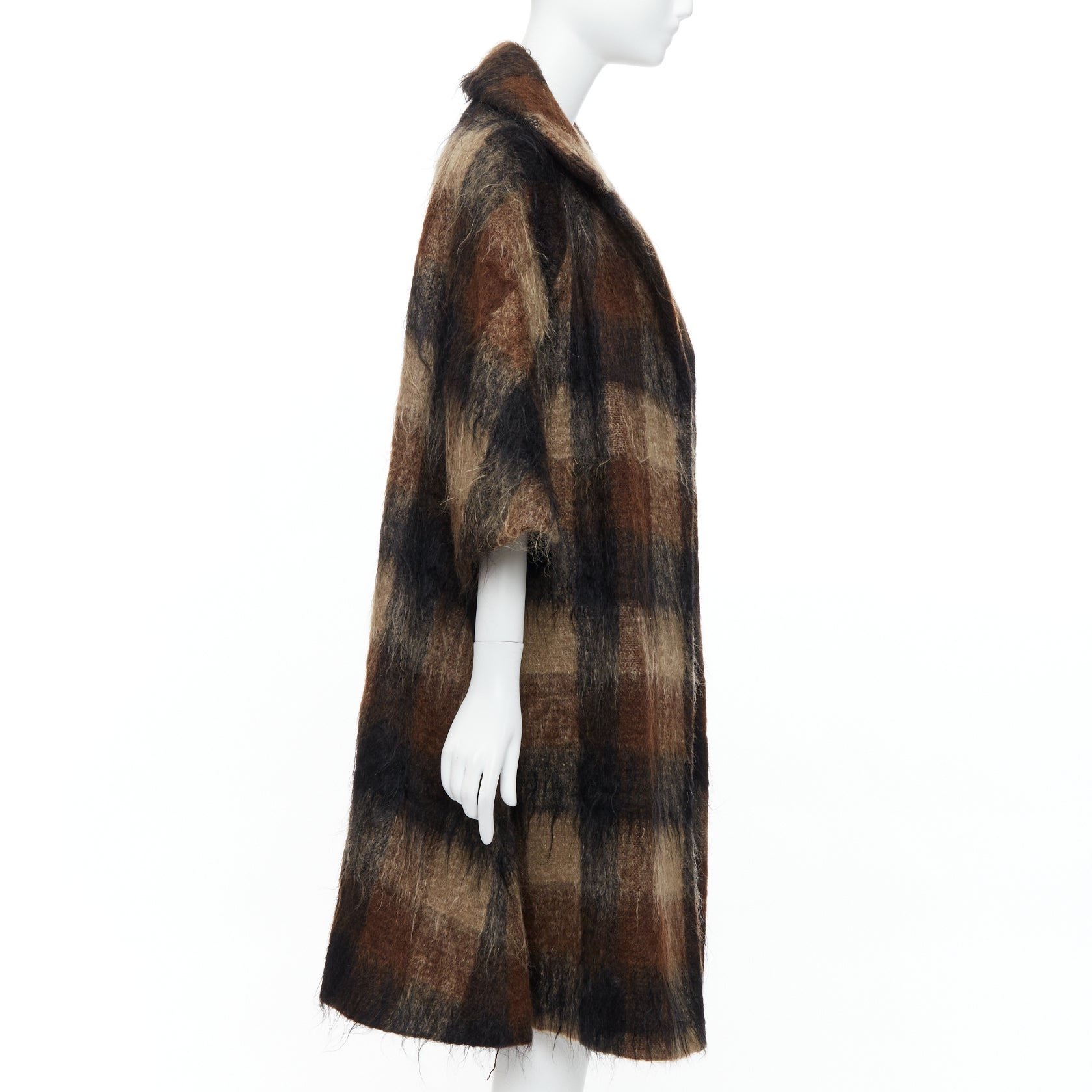 Lilli Ann Brown Checked Overcoat - 4