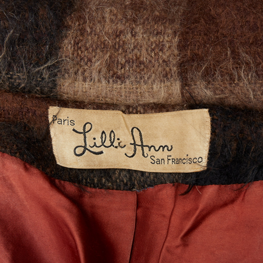 Lilli Ann Brown Checked Overcoat - Image 10