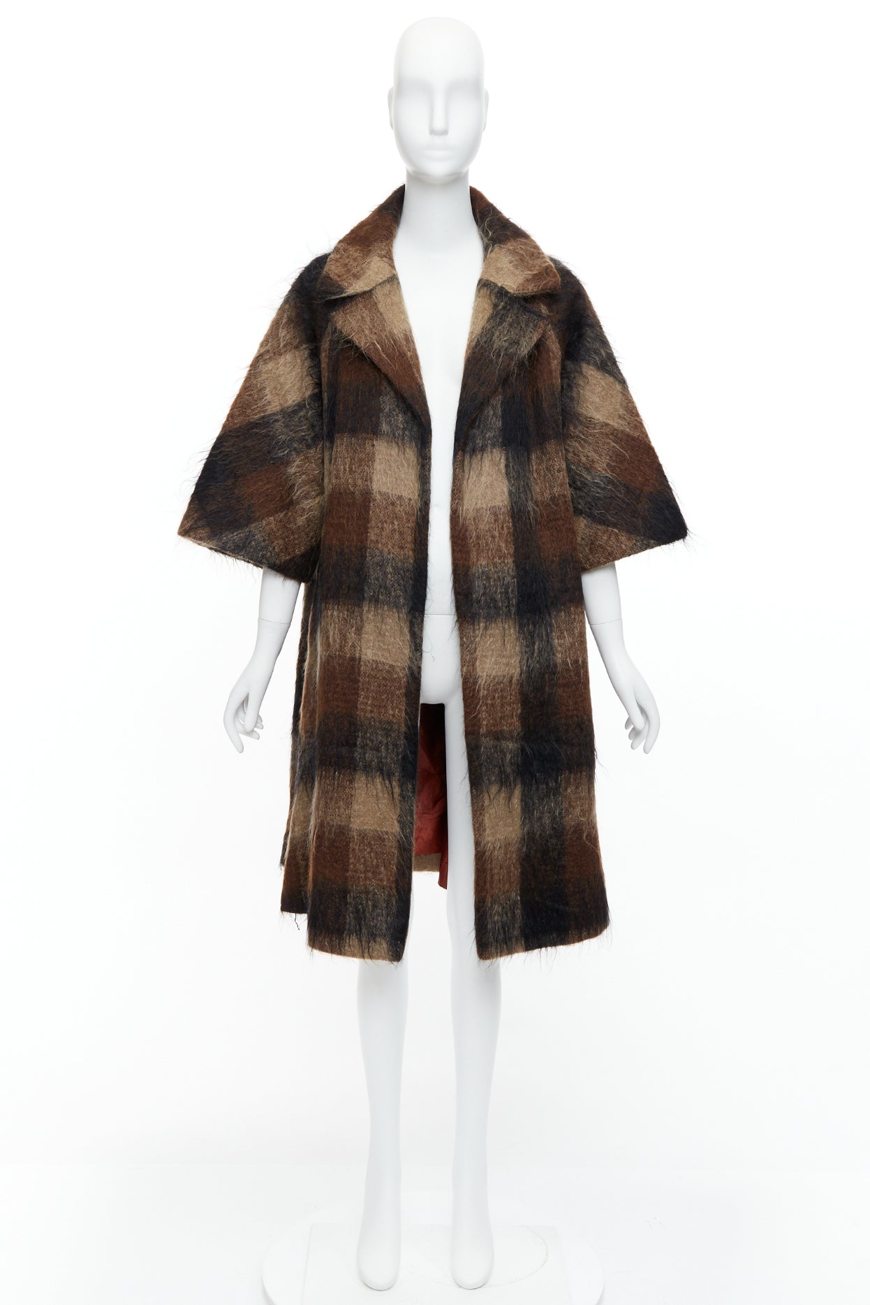 Lilli Ann Brown Checked Overcoat - Image 11