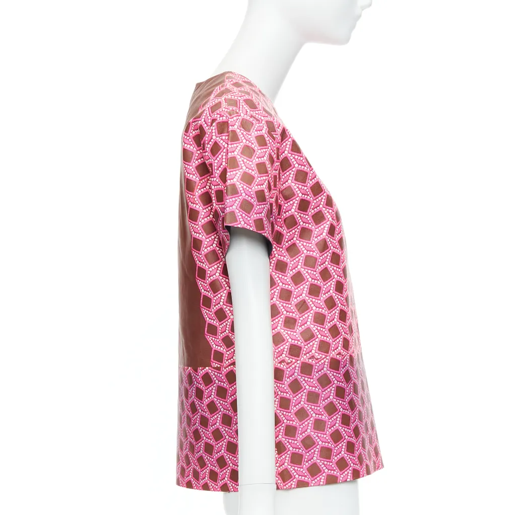 Louis Vuitton Lattice Leather Top Pink Leather Good - Model View