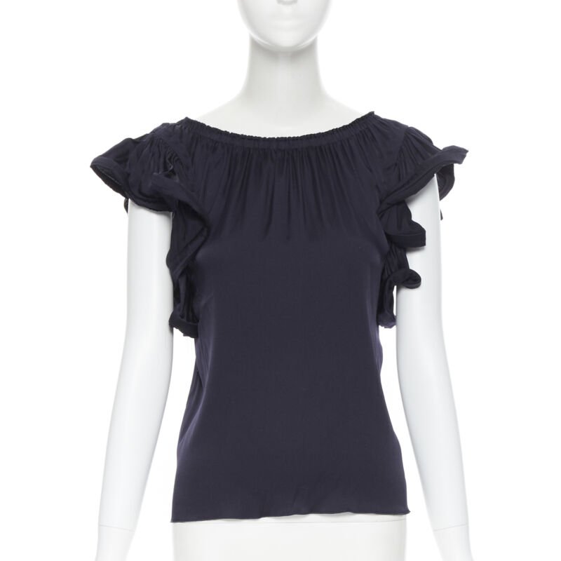 Lanvin Elastic Ruffle Top