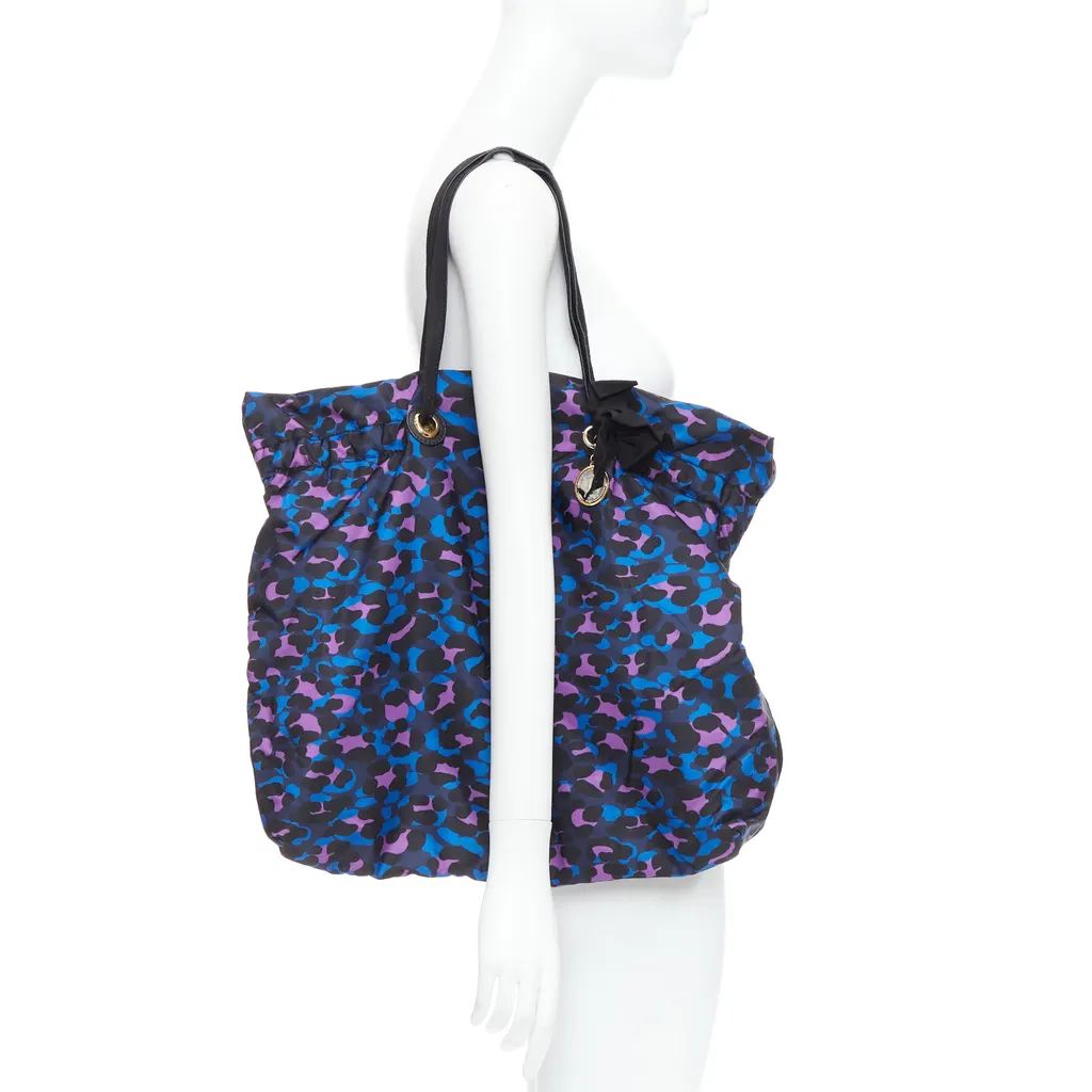 Lanvin Paper Logo Tote Bag Purple Very good - Back View
