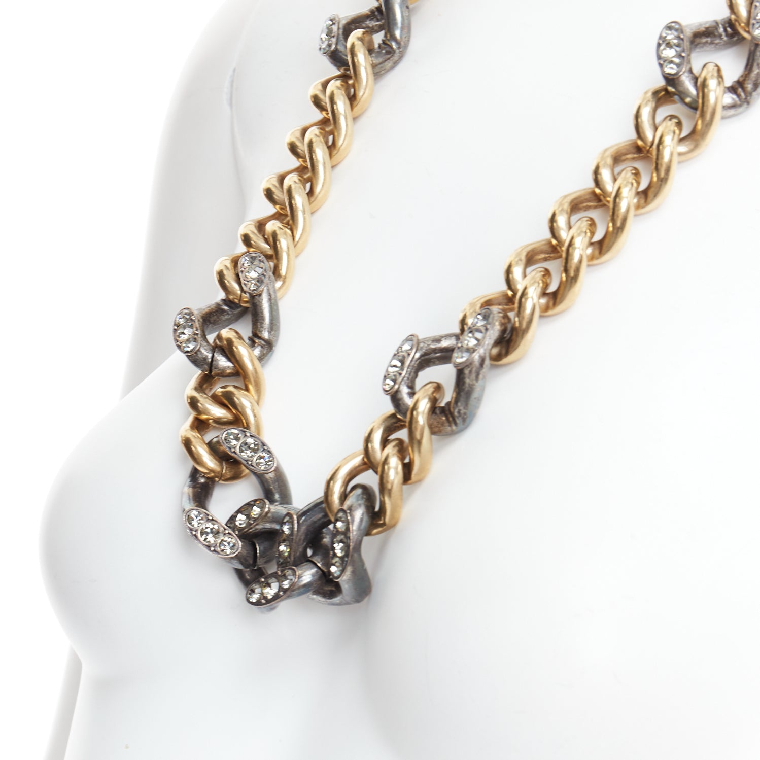 Lanvin Crystal Curb Necklace - Back view