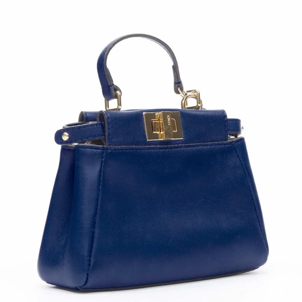 Fendi Music Box Clutch Blue Leather Very good - Inside View