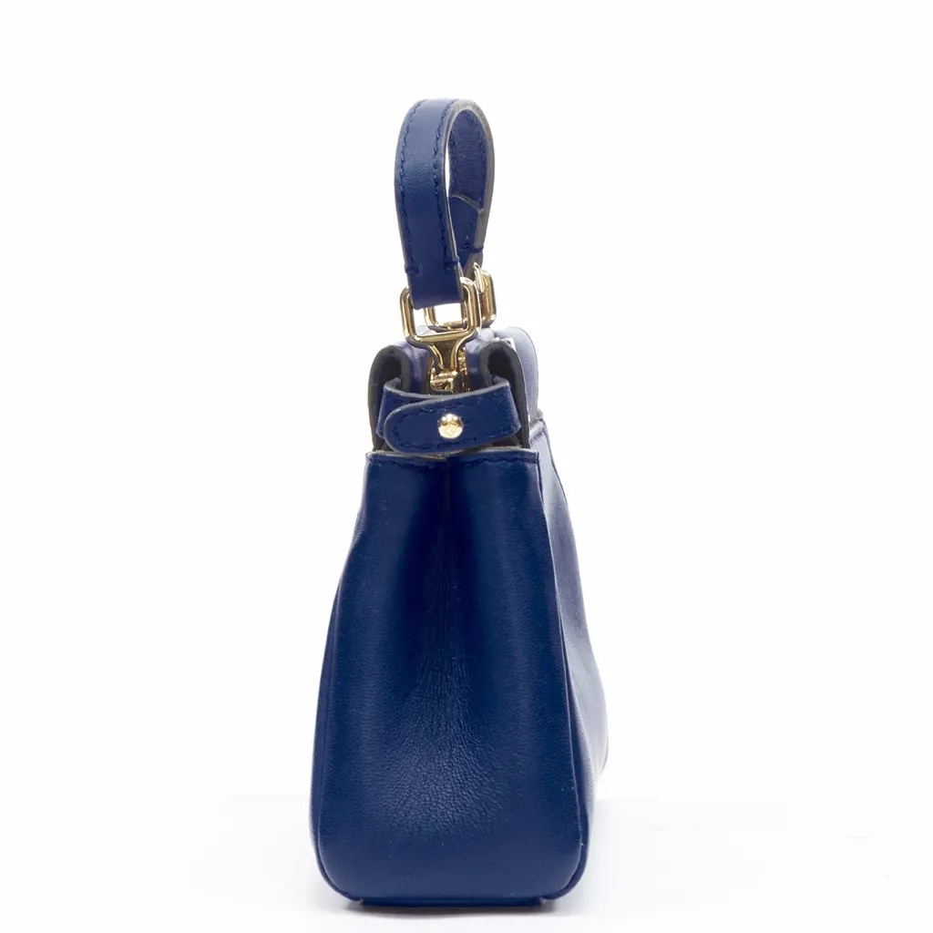 Fendi Music Box Clutch Blue Leather Very good - Model View