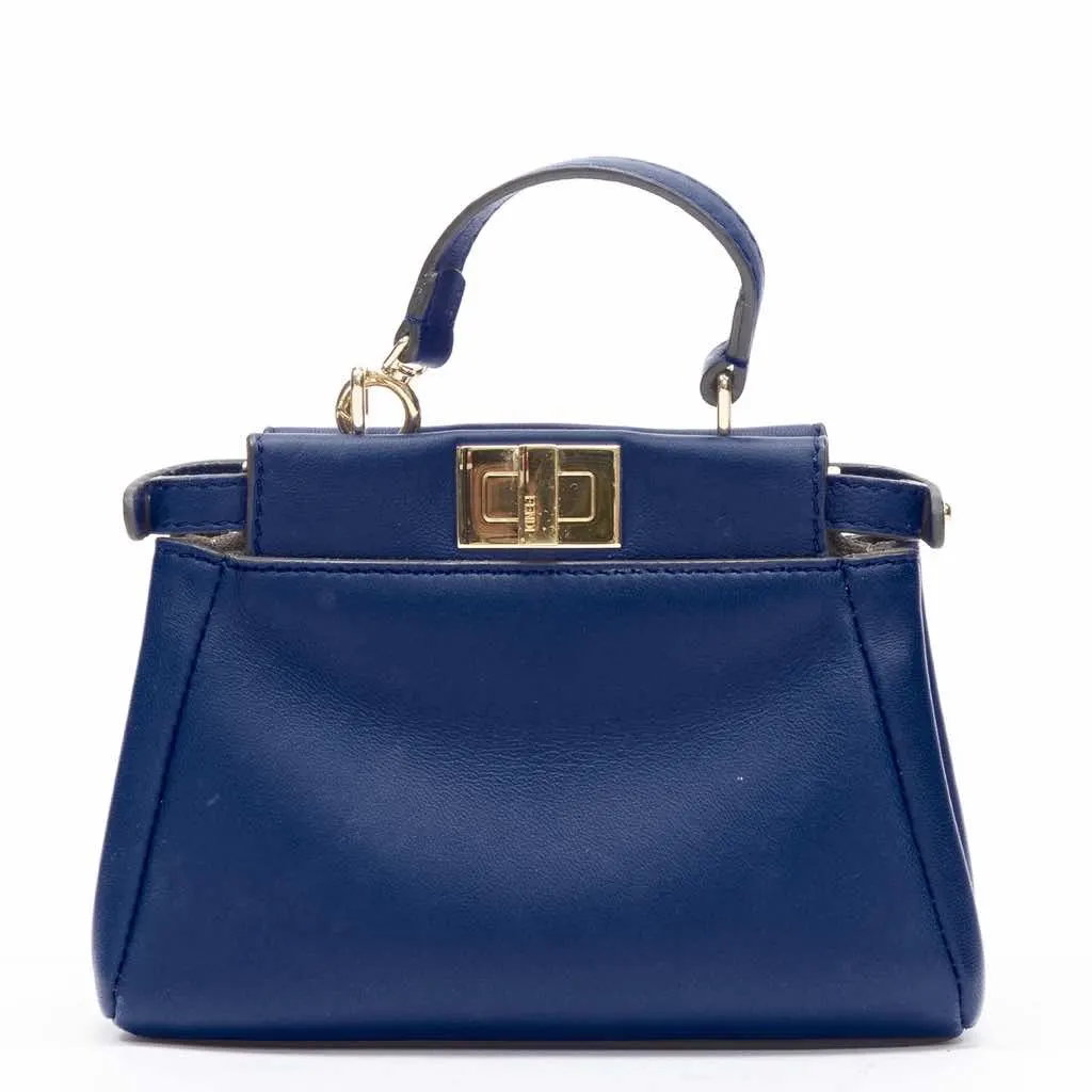 Fendi Music Box Clutch Blue Leather Very good - Box View