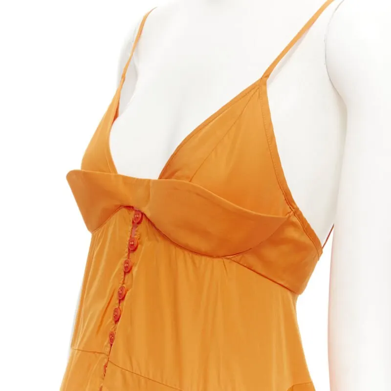 Jacquemus Tafetta Button Gown Orange Cotton Never worn, with tag - Back View