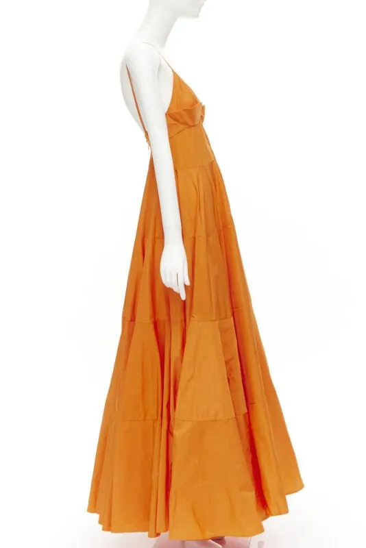 Jacquemus Tafetta Button Gown Orange Cotton Never worn, with tag - Model View