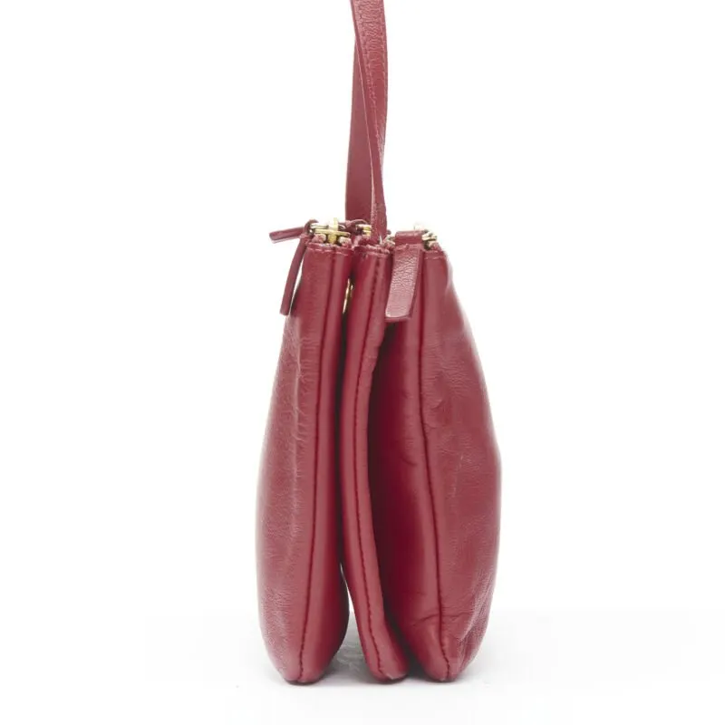 Celine Monica Lock Satchel Red Leather Good - Model View