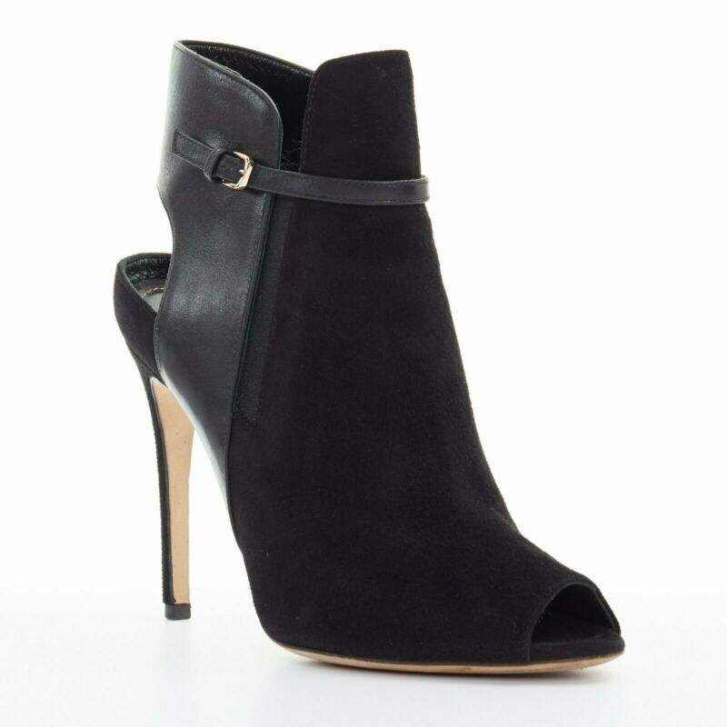 Sergio Rossi Strap Buckle Heel Booties - Back view