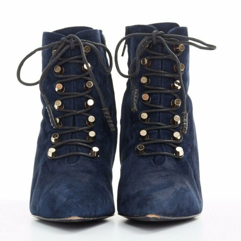 Balenciaga Suede Stud Lace Booties - Image 6