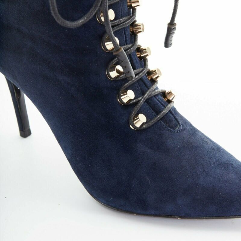 Balenciaga Suede Stud Lace Booties - Image 10
