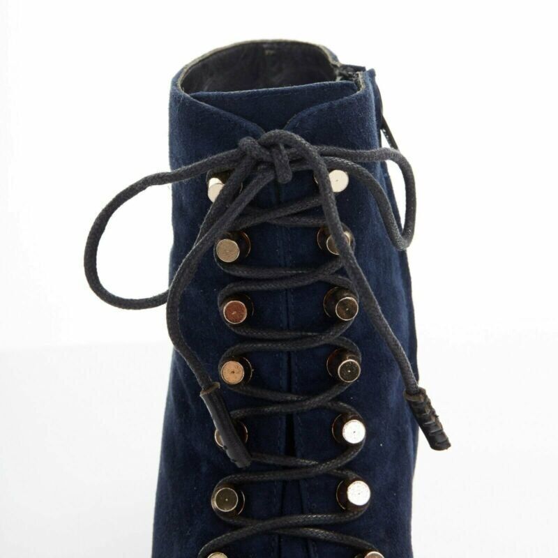 Balenciaga Suede Stud Lace Booties - Image 11