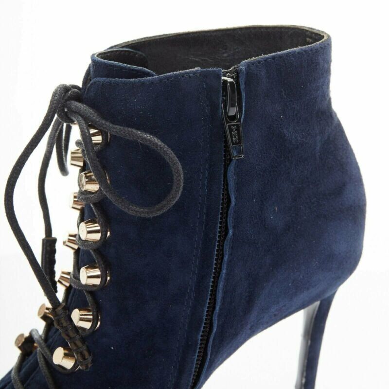 Balenciaga Suede Stud Lace Booties - Image 12