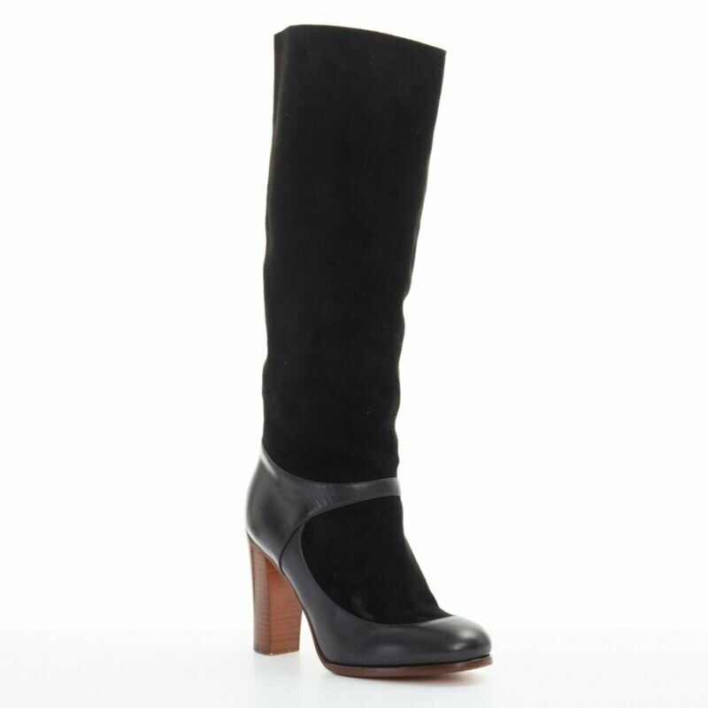 Celine Chunky Platform Mule Boots - Back view