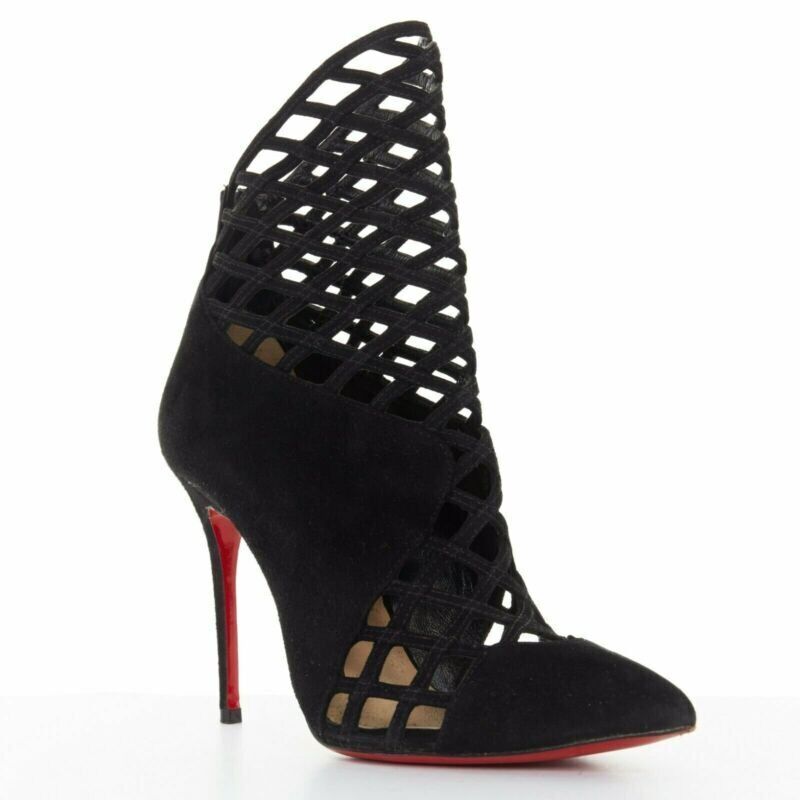 Christian Louboutin Mesh Cut Booties - Back view