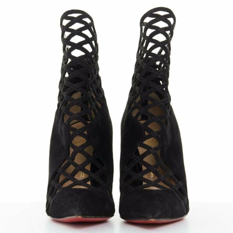 Christian Louboutin Mesh Cut Booties - Image 6