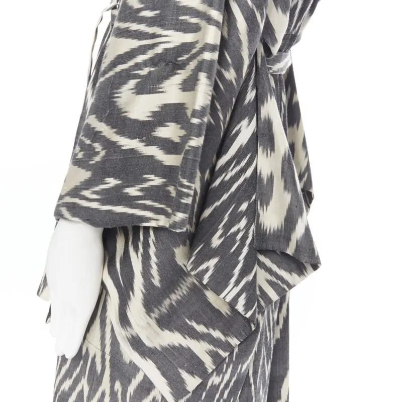 Oscar De La Renta Brown Leopard Silk Kimono Brown Silk Very good - Back View