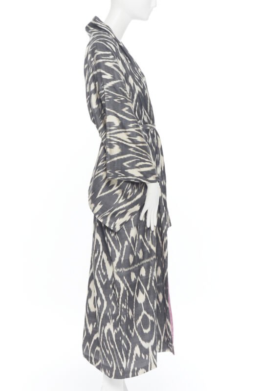 Oscar De La Renta Brown Leopard Silk Kimono - Detail 1