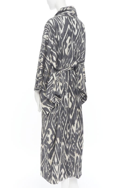 Oscar De La Renta Brown Leopard Silk Kimono - Image 10