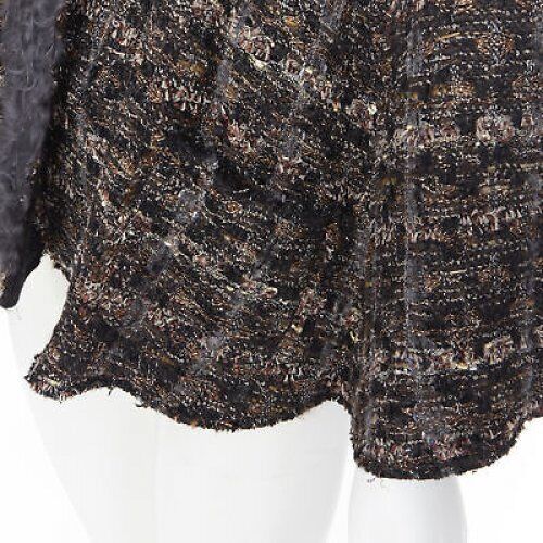 Dolce & Gabbana Tweed Shearling Poncho - Image 10