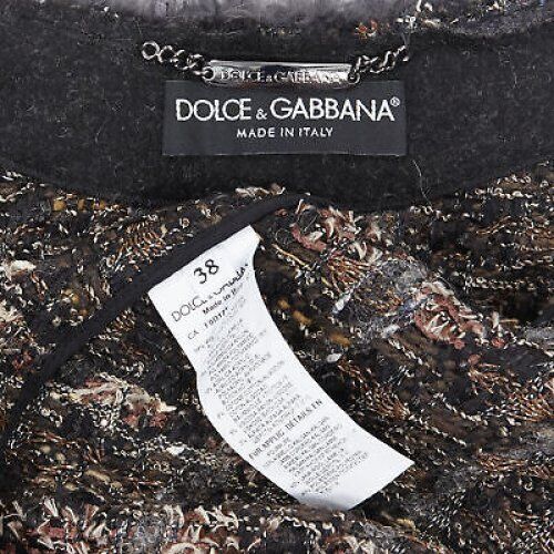 Dolce & Gabbana Tweed Shearling Poncho - Image 11