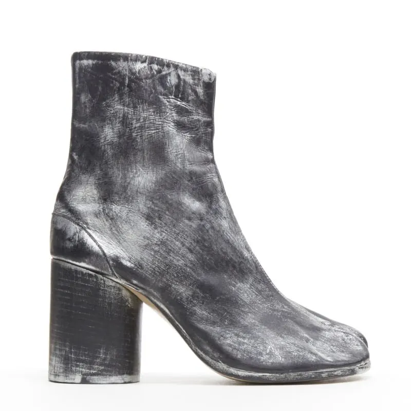 Maison Martin Margiela Demna Pantashoe Boots Silver Leather Never worn - Front View