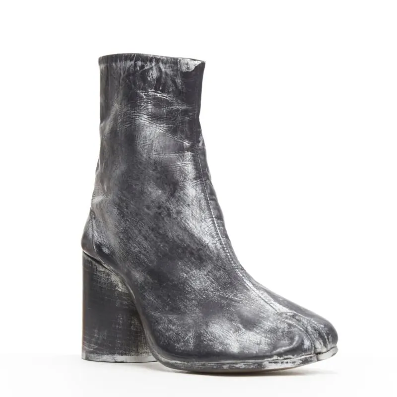 Maison Martin Margiela Demna Pantashoe Boots Silver Leather Never worn - Back View