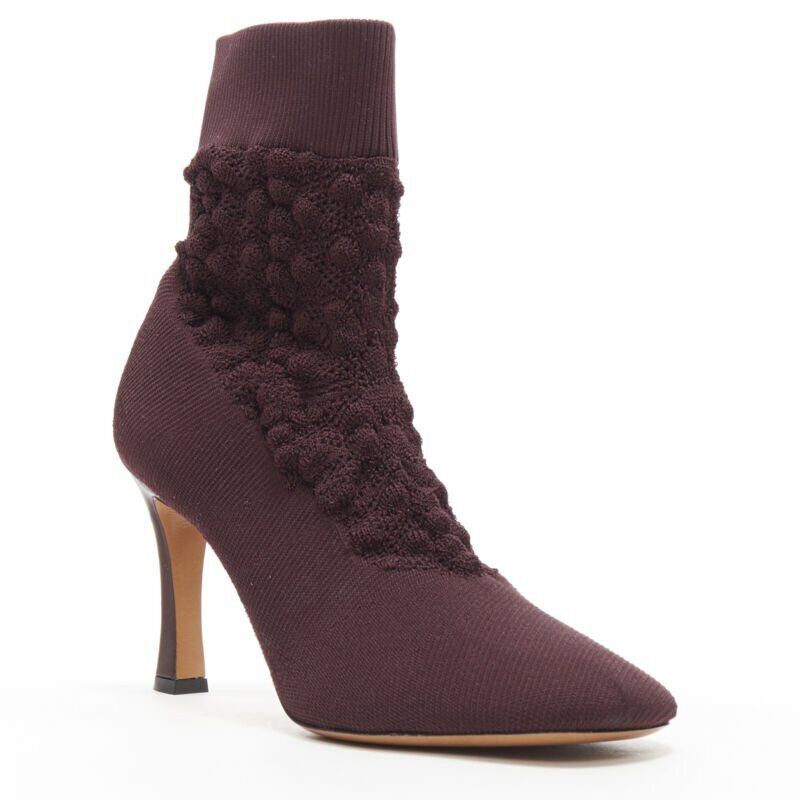 Celine Textured Sock Square Boots - Back view